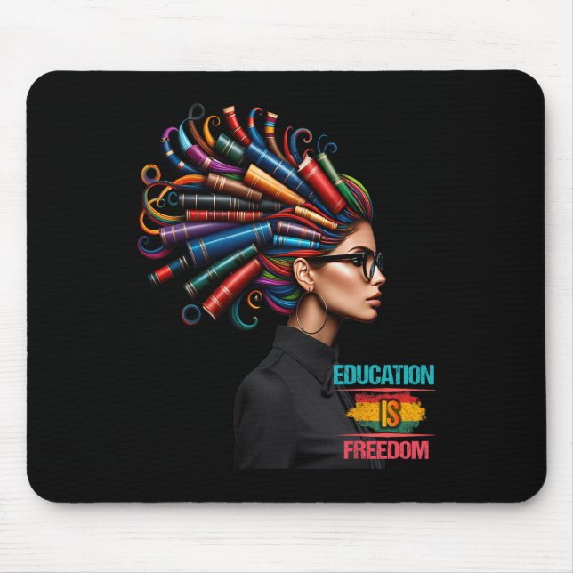 Mousepad Mês da História Negra Educação É Liberdade Chá Pre (Frente)