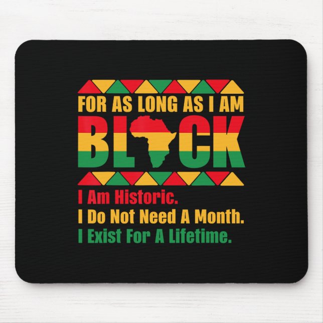Mousepad Mês da História Negra Enquanto Eu For Orgulho Negr (Frente)