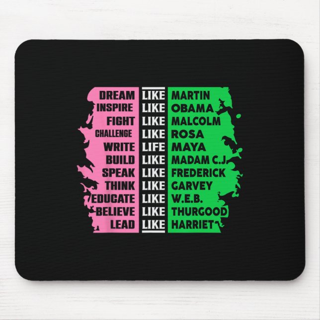 Mousepad Mês da História Negra Fofo Aka Camiseta Divertida  (Frente)