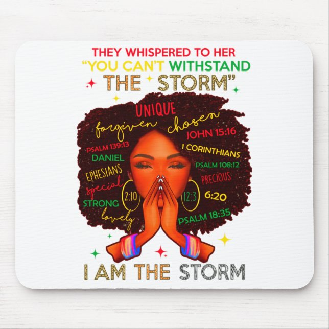 Mousepad Mês da História Negra Mulher Africana Afro Eu Sou  (Frente)