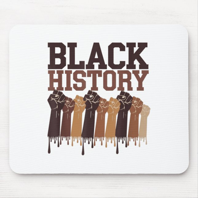 Mousepad Mês da História Negra Símbolo das Mãos Afro Motiva (Frente)