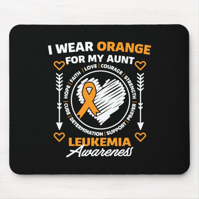 Mousepad Mês De Consciência Eu Visto Laranja Para Minha Tia (Frente)