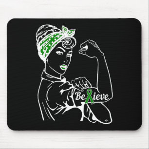 Mousepad Mês de Conscientização da Saúde Mulher Laço Verde 