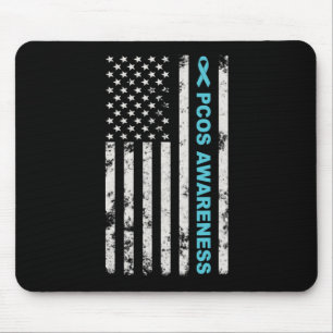 Mousepad Mês de Conscientização Fita Azul Bandeira American