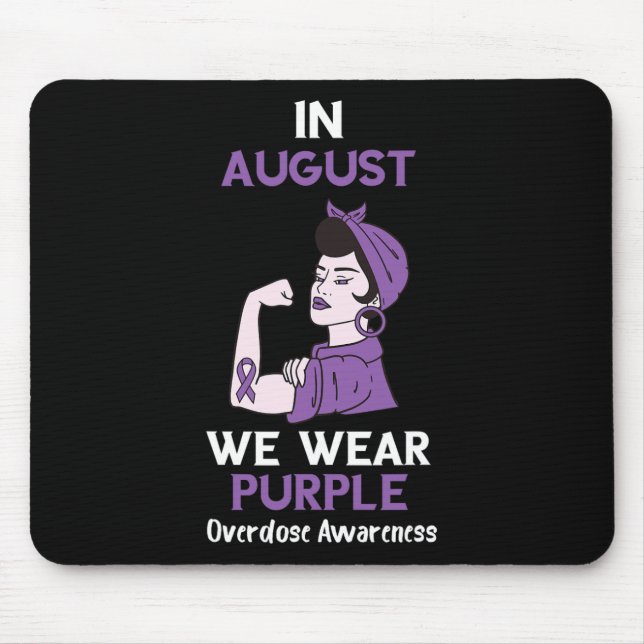 Mousepad Mês de Conscientização sobre Overdose em Agosto Fi (Frente)