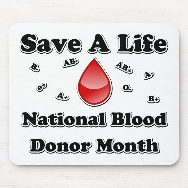 Mousepad Mês Nacional de Doador de Sangue - Salvar uma Vida (Frente)