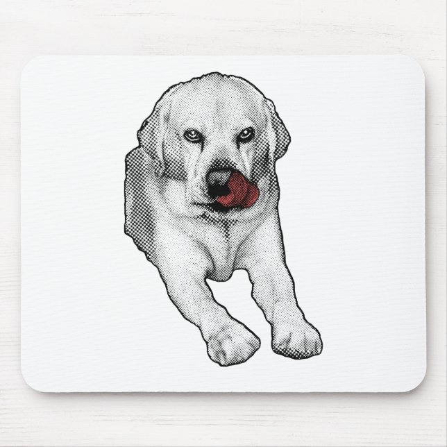 Mousepad Mesa brilhante, Lab tocado de vermelho (Frente)