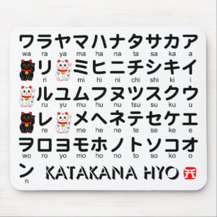 Mousepad Mesa Katakana Japonesa (Gato Sortudo)