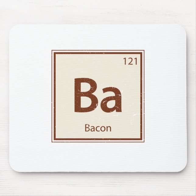 Mousepad Mesa periódica do BACON do vintage (Frente)