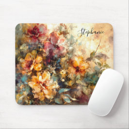 Mousepad Mesa Personalizada com Aquarela Floral