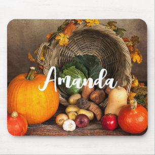 Mousepad Mesa rustica de Ação de Graças e colheita abundant