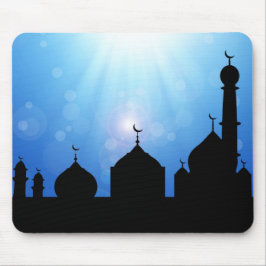 Mousepad Mesquita feliz de Eid com raios solares