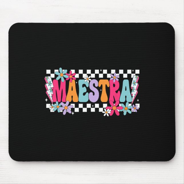 Mousepad Mestra Professora Espanhola Volta às Aulas Primeir (Frente)