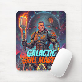 Mousepad Mestre da Churrasqueira Galáctica Funny Sci-Fi Pop
