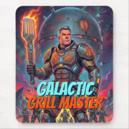 Mousepad Mestre da Churrasqueira Galáctica Funny Sci-Fi Pop
