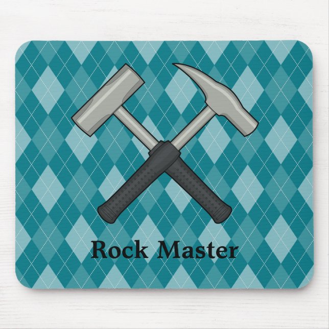 Mousepad Mestre Rock! Crossed Geology Hammers (Frente)
