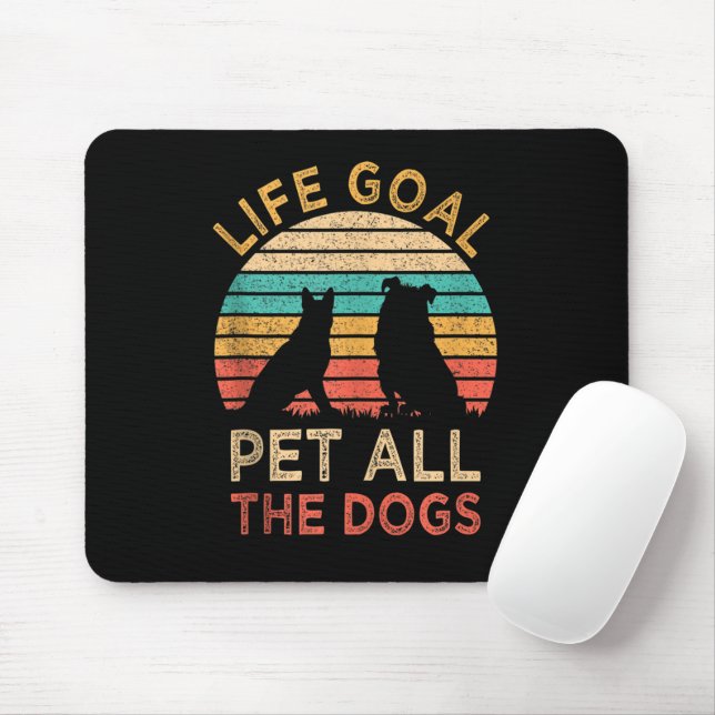Mousepad Meta de Vida Acariciar Todos os Cachorros Piada Vi (Com mouse)