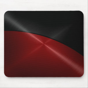 Mousepad Metal de aço inoxidável brilhante preto e vermel