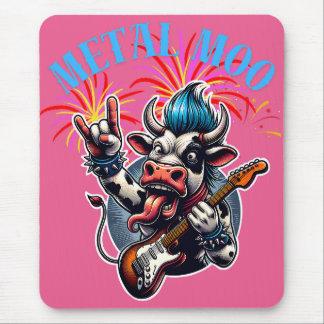 Mousepad    Metal Moo-d – Rockin' Cow with a Guitar
