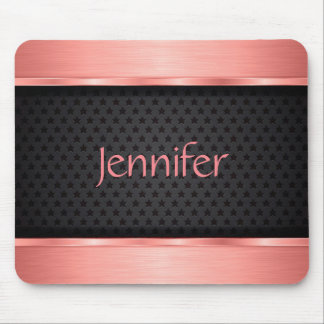 Mousepad Metálico Dourado Rosa moderno