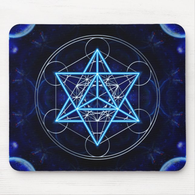 Mousepad Metatrons cubo - Merkaba estrela Tetraeder - (Frente)