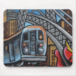 Mousepad Metrô de trem grafite urbano