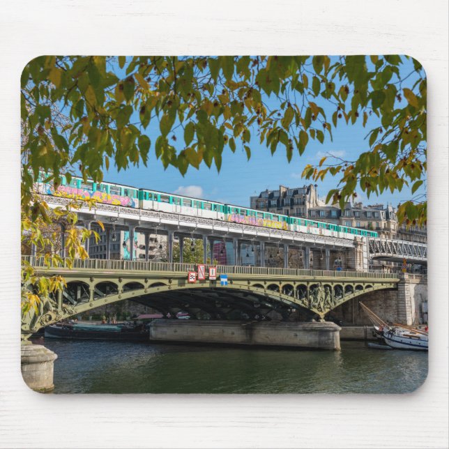 Mousepad Metro na ponte Bir-Hakeim - Paris, França (Frente)