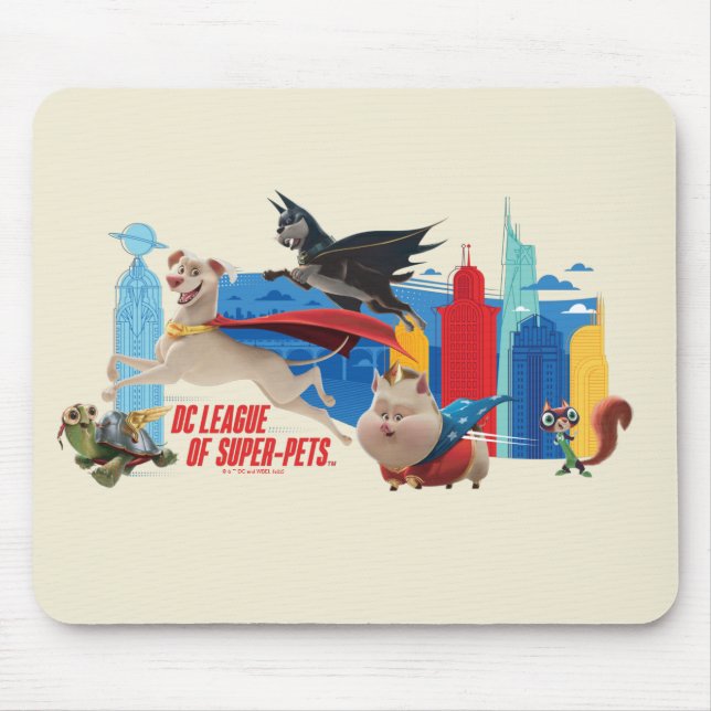 Mousepad Metrópole de patrulhamento Super Pets (Frente)