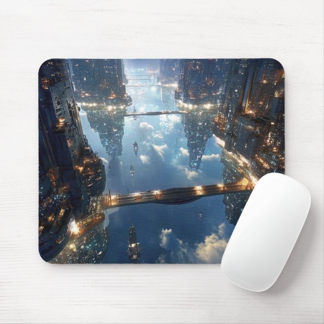Mousepad Metrópole Flutuante no Céu (Com mouse)