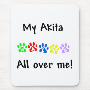 Mousepad Meu Akita anda por cima de mim