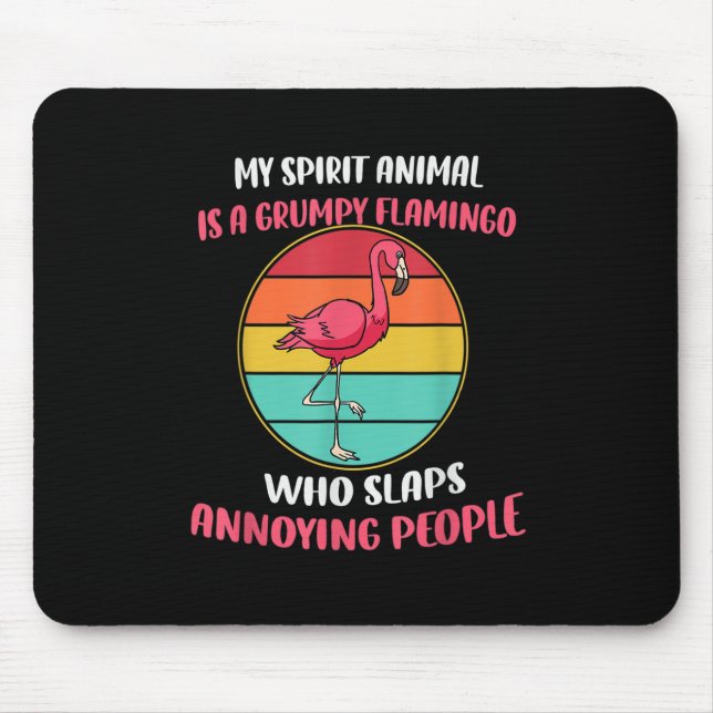 Mousepad Meu Animal Espírito É Grumpy Flamingo (Frente)