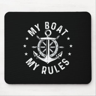 Mousepad Meu Barco Minhas Regras - Barco de Vela Capitão Mo