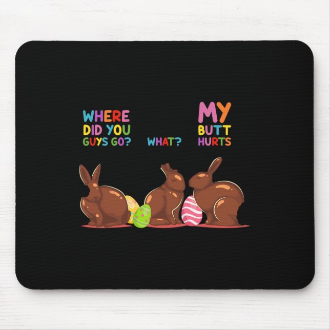 Mousepad Meu Bumbum Magoa O Que Páscoa Engraçado Coelhinho  (Frente)