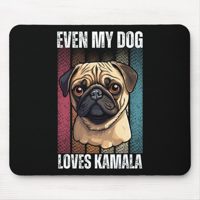 Mousepad Meu Cachorro ama amantes de Kamala Pug (Frente)