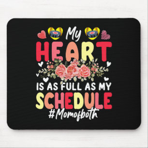Mousepad Meu Coração Cheio Como Minha Agenda Mãe De Ambos H