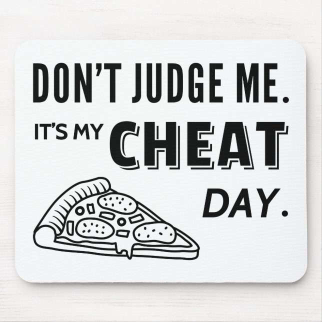 Mousepad Meu Dia de Trampa Coma Pizza Humor Dieta (Frente)