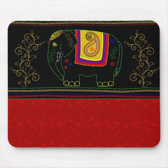 Mousepad Meu elefante indiano - vermelho indiano (Frente)