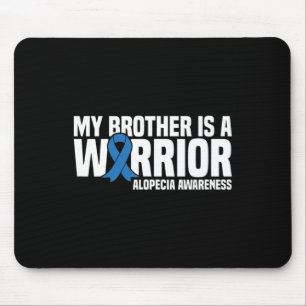 Mousepad Meu irmão é um guerreiro Blue Ribbon Alopecia