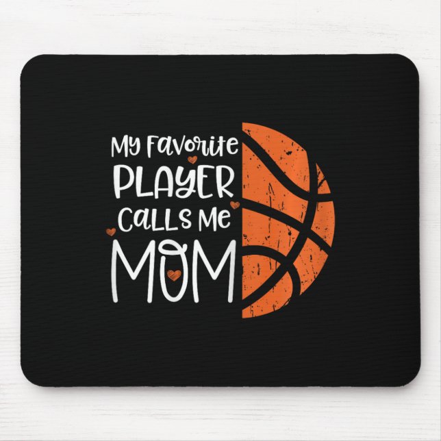 Mousepad Meu Jogador Favorito Me Chama Mãe Bysketbyll Gift  (Frente)