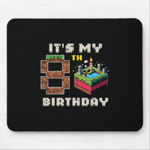 Mousepad Meu Jogo de Pixel de 8º Aniversário 8 Bolo Vídeo G