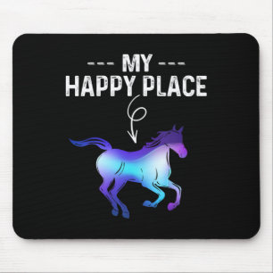 Mousepad Meu Lugar Feliz Horseback Cavalo Andando Equestre