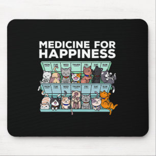 Mousepad Meu Medicamento Para Felicidade Chamava Gatos Todo