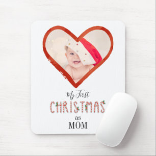 Mousepad Meu Primeiro Natal Como Mãe Adora Foto De Bebê D