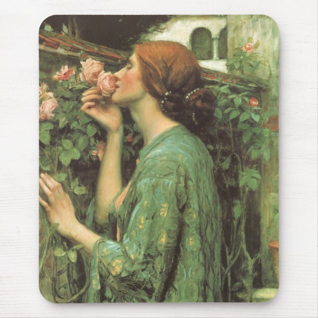 Mousepad Meu Rosa doce, ou Alma do Rosa por Waterhouse (Frente)