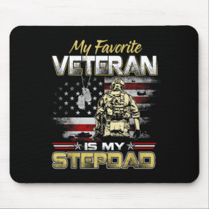 Mousepad Meu veterano favorito é a bandeira do padrasto dia