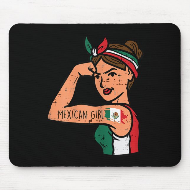 Mousepad Mexicana Mujer Rosie Riveter Cinco De Mayo Fie (Frente)