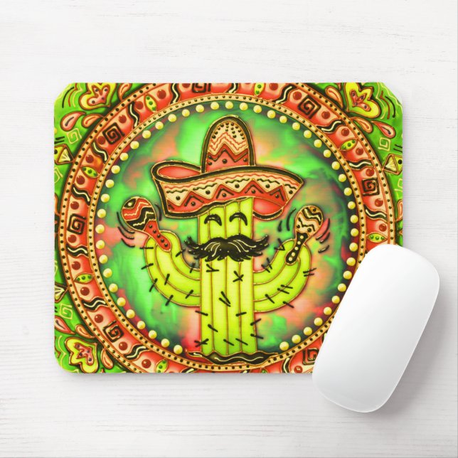 Mousepad Mexicano Fiesta Cinco de Mayo Sombrero Hat Green (Com mouse)