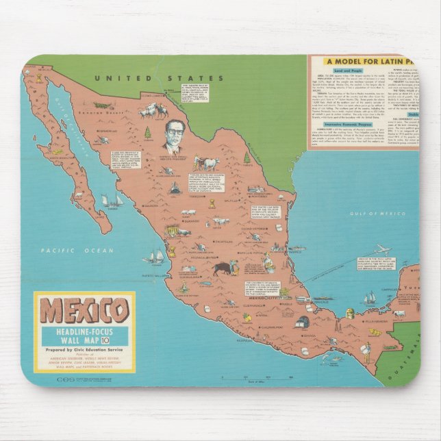 Mousepad México - Mapa do Muro em Foco (Frente)
