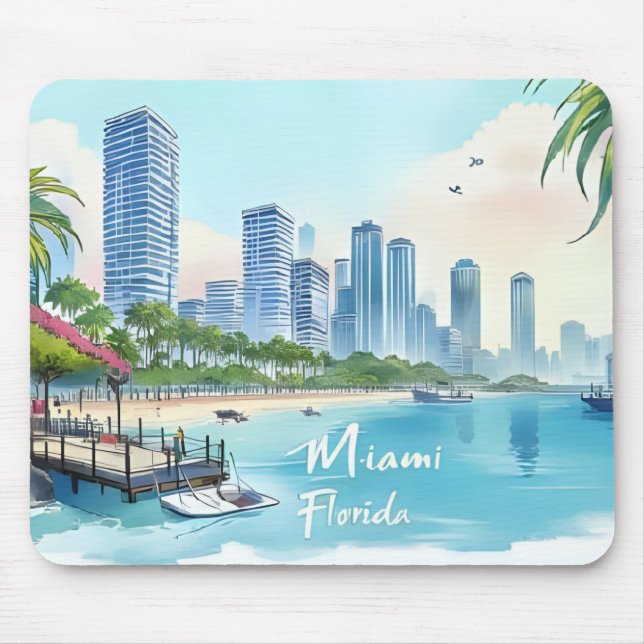 Mousepad Miami City Florida skyline (Frente)