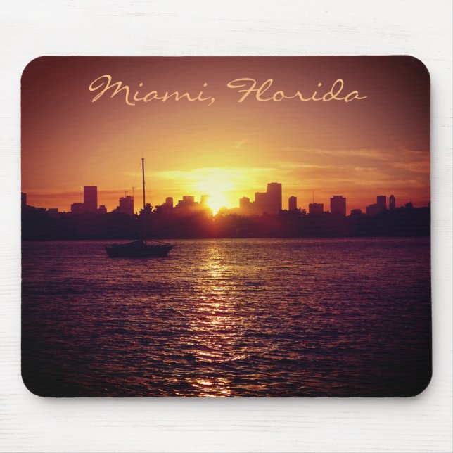 Mousepad Miami Skyline no Sunset (Frente)